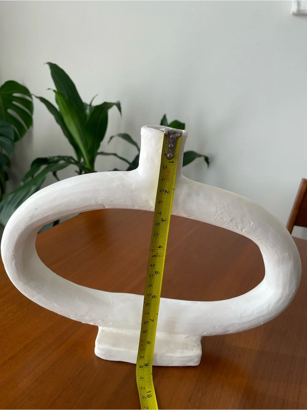 Minimal White Oval Ceramic Candle Hilder- Sculptural Home Accent